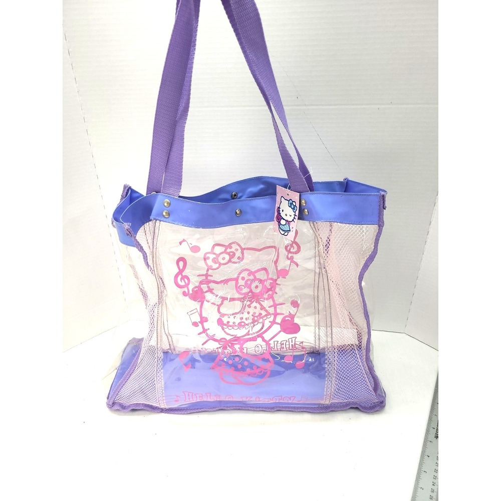 Hello Kitty Clear Bag Transparent Vinyl and Mesh Tote‎